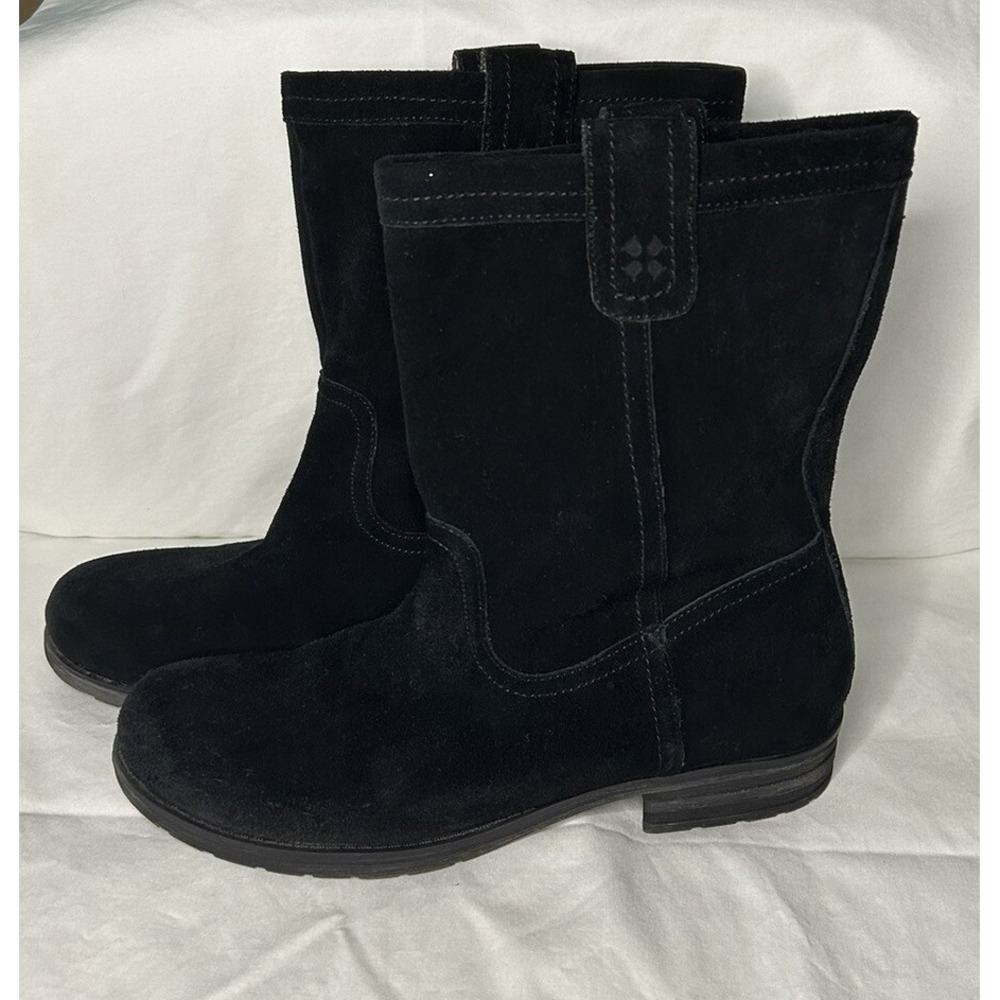 Naturalizer Black Suede Mid-Calf Ankle Boots